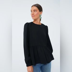 NWOT Pomander Place Black Carlota Peplum Blouse